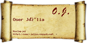 Oser Júlia névjegykártya